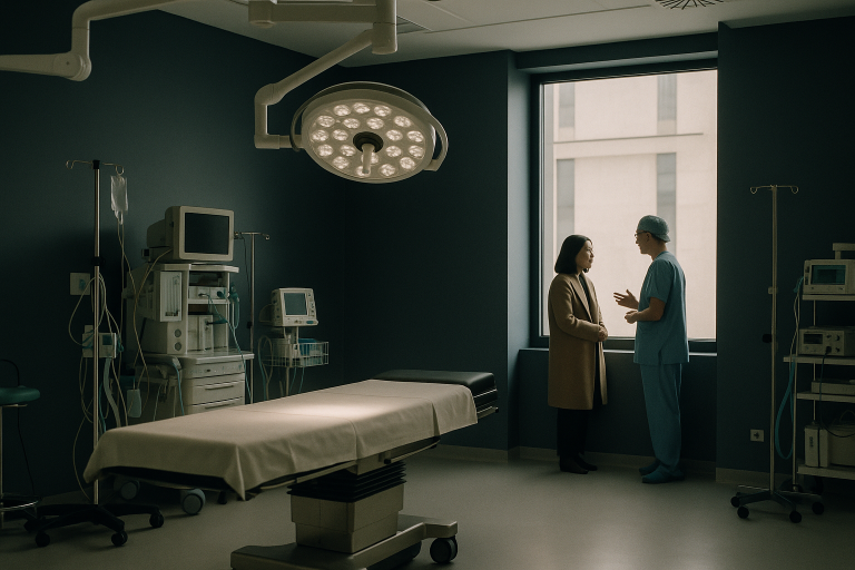 Cosmetic surgery abroad in a modern operating theatre.