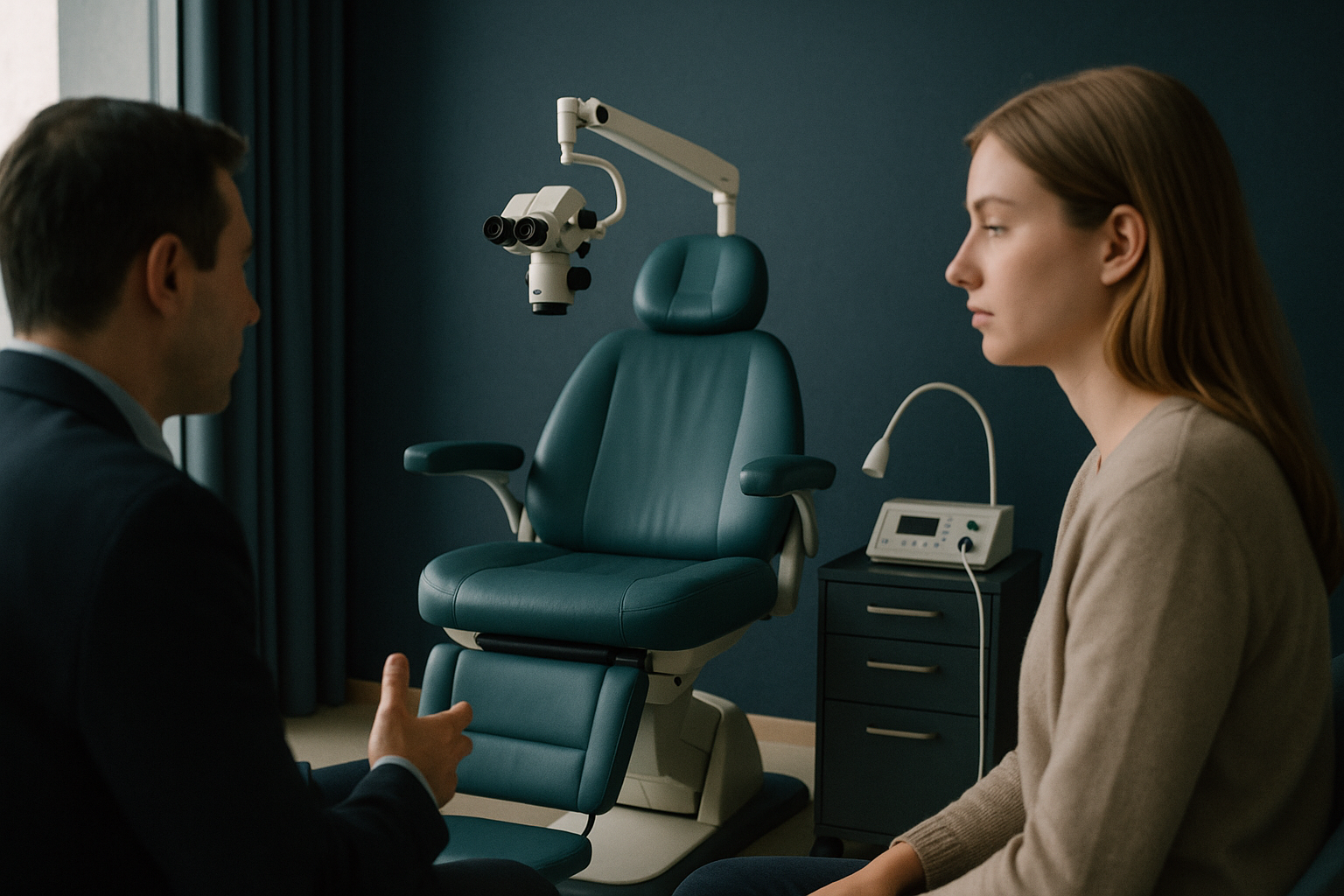 DHI hair transplant cost consultation in a modern Istanbul clinic with advanced equipment.