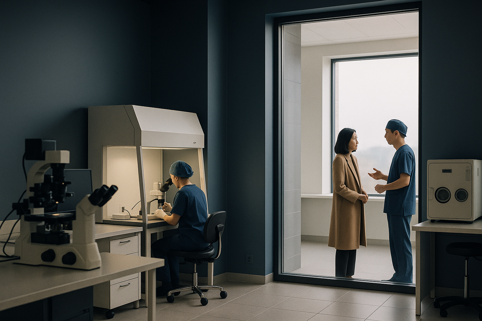 Embryology lab focusing on the global fertility services market.