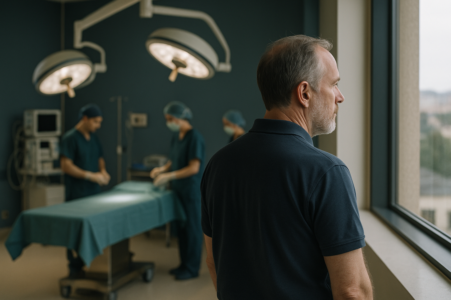 Surgical team preparing for forehead reduction surgery in a modern operating theatre in Turkey.