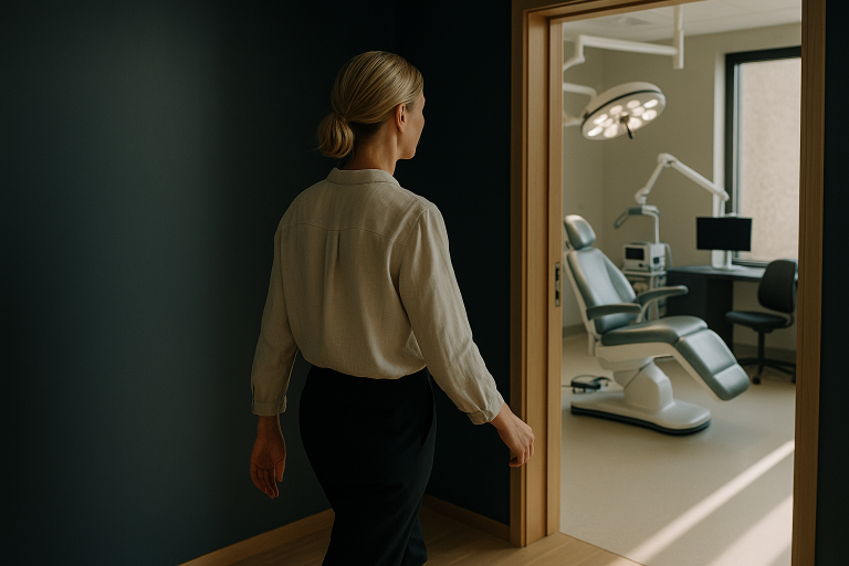 Hair implant price consultation room in a modern clinic.