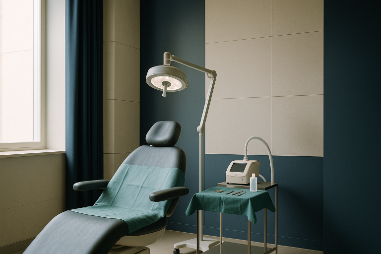 A patient undergoing hair surgery for women in a modern clinic.