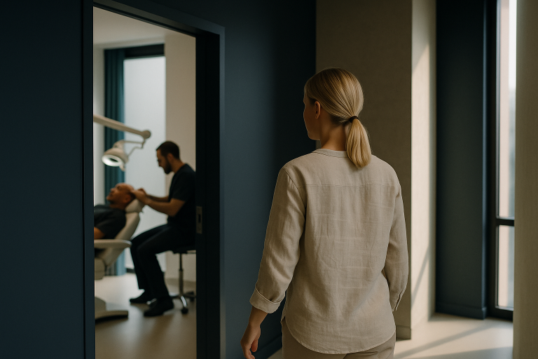 Hair transplant consultation in a modern Istanbul clinic, focusing on hair transplant cost in Turkey.