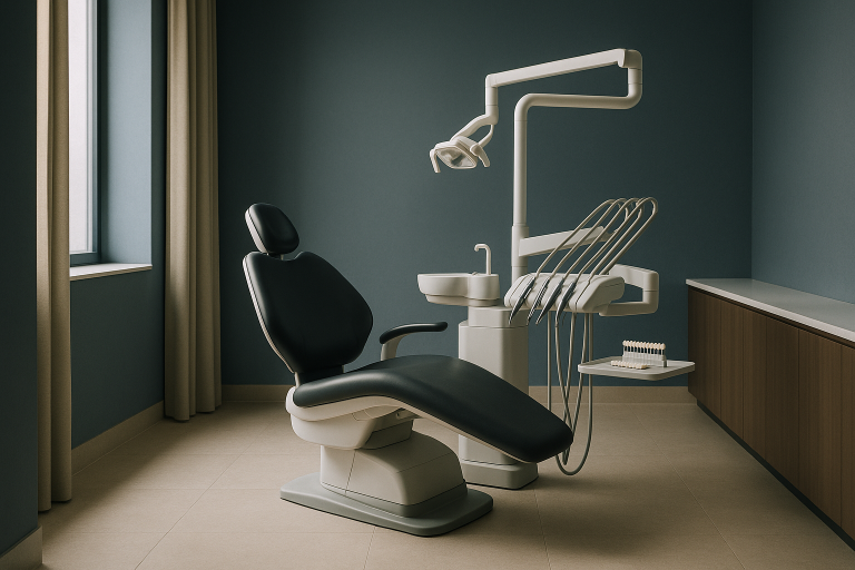 Dentist preparing veneers in a modern Turkish dental clinic.
