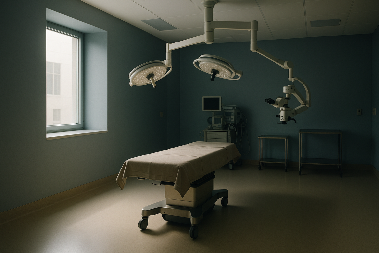 Surgeons performing a VSG procedure in an advanced operating theatre.