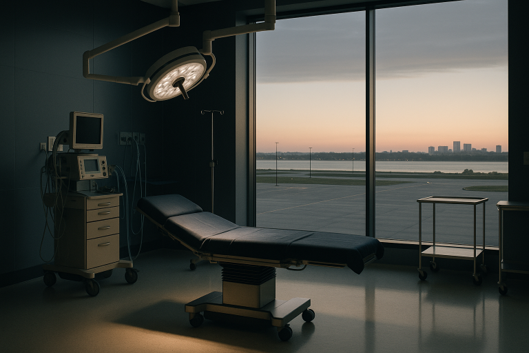 Operating theatre set up for weight loss surgery, illustrating how much is weight loss surgery.
