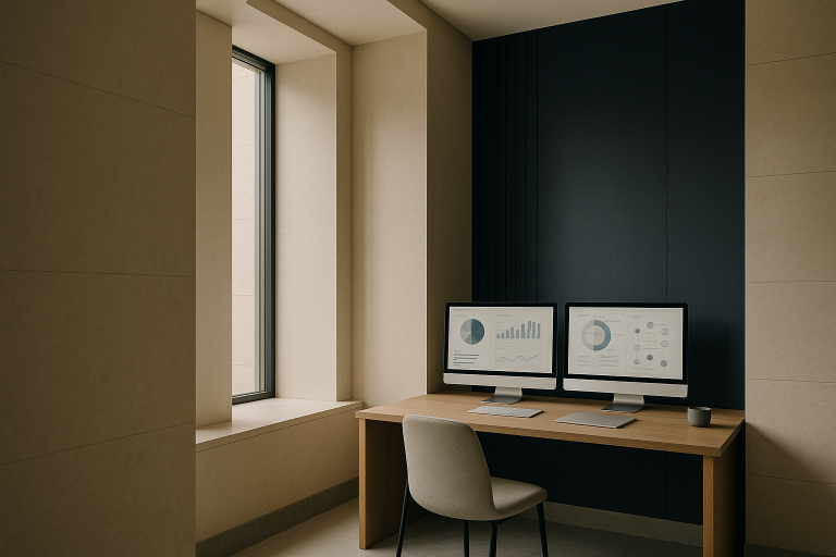 Modern executive workspace focused on healthcare marketing strategies to get more patients.
