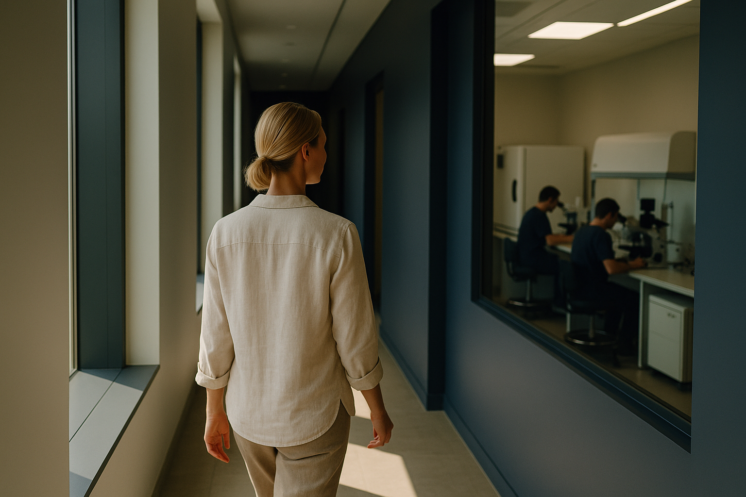 Modern embryology lab in Turkey for IVF, illustrating advanced technology and lab technicians at work.