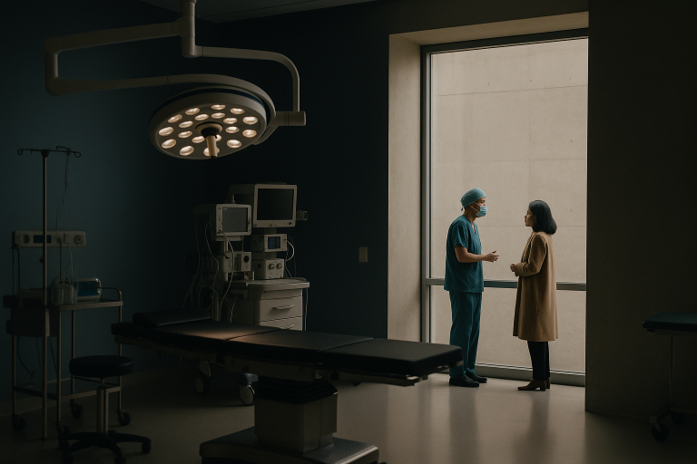 Mexico surgery facilitators in a modern operating theatre.