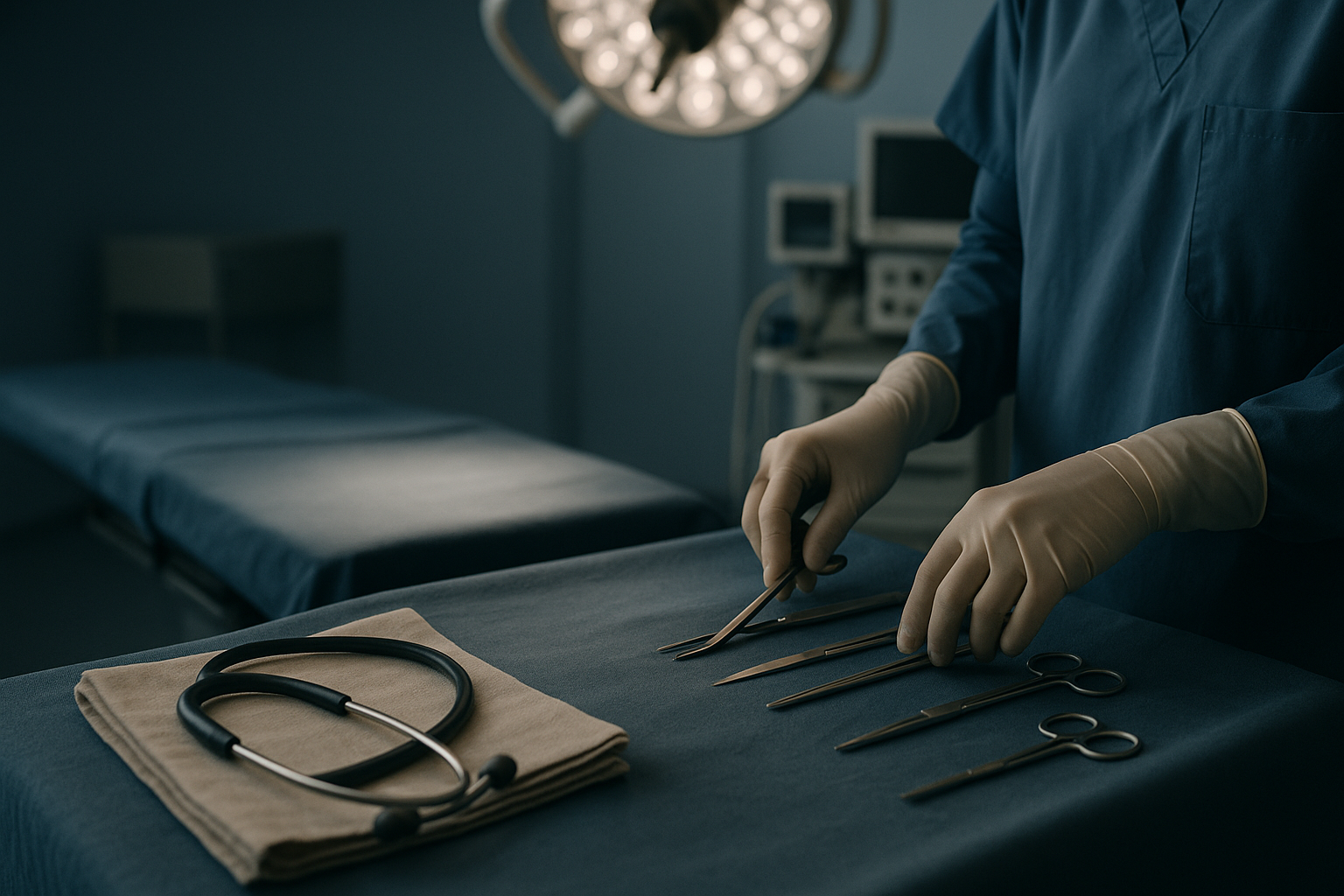 Person with the most plastic surgery undergoing a procedure in an advanced operating theatre.