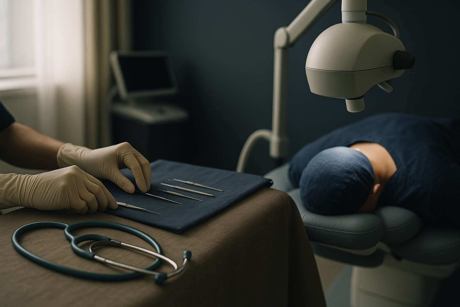 Patient receiving a Sapphire FUE hair transplant in a modern clinic.