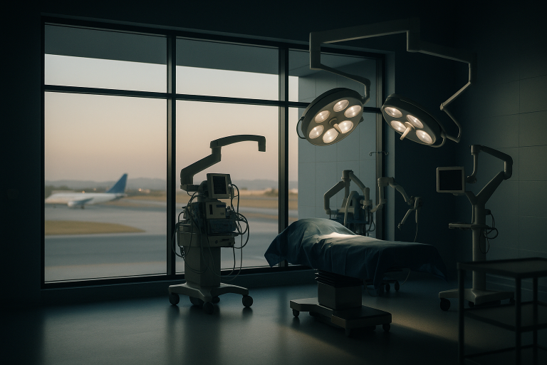 Operating theatre in a Turkish hospital, related to turkey surgery.