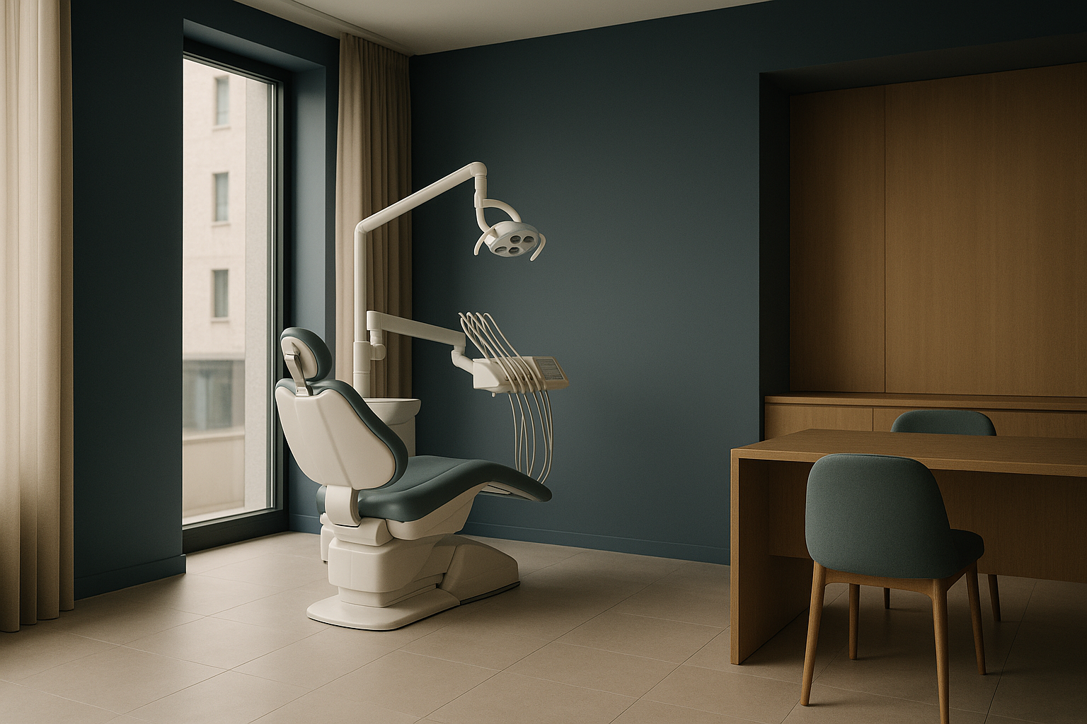 Turkish dental clinic with a dentist examining a patient