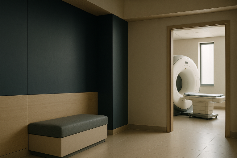 Turkish healthcare system exemplified by a modern hospital lobby with international patients.
